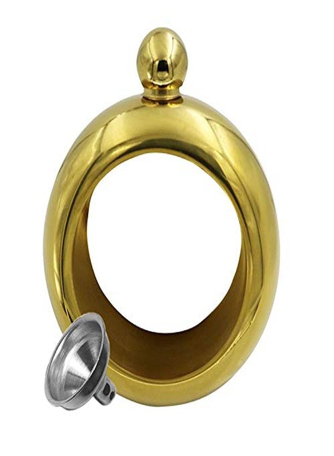 CNFLASK 3.5oz Bright Gold Bracelet Flask 304 Stainless Steel Bangle Shaped Drinking Flask With Funnel - Image 3